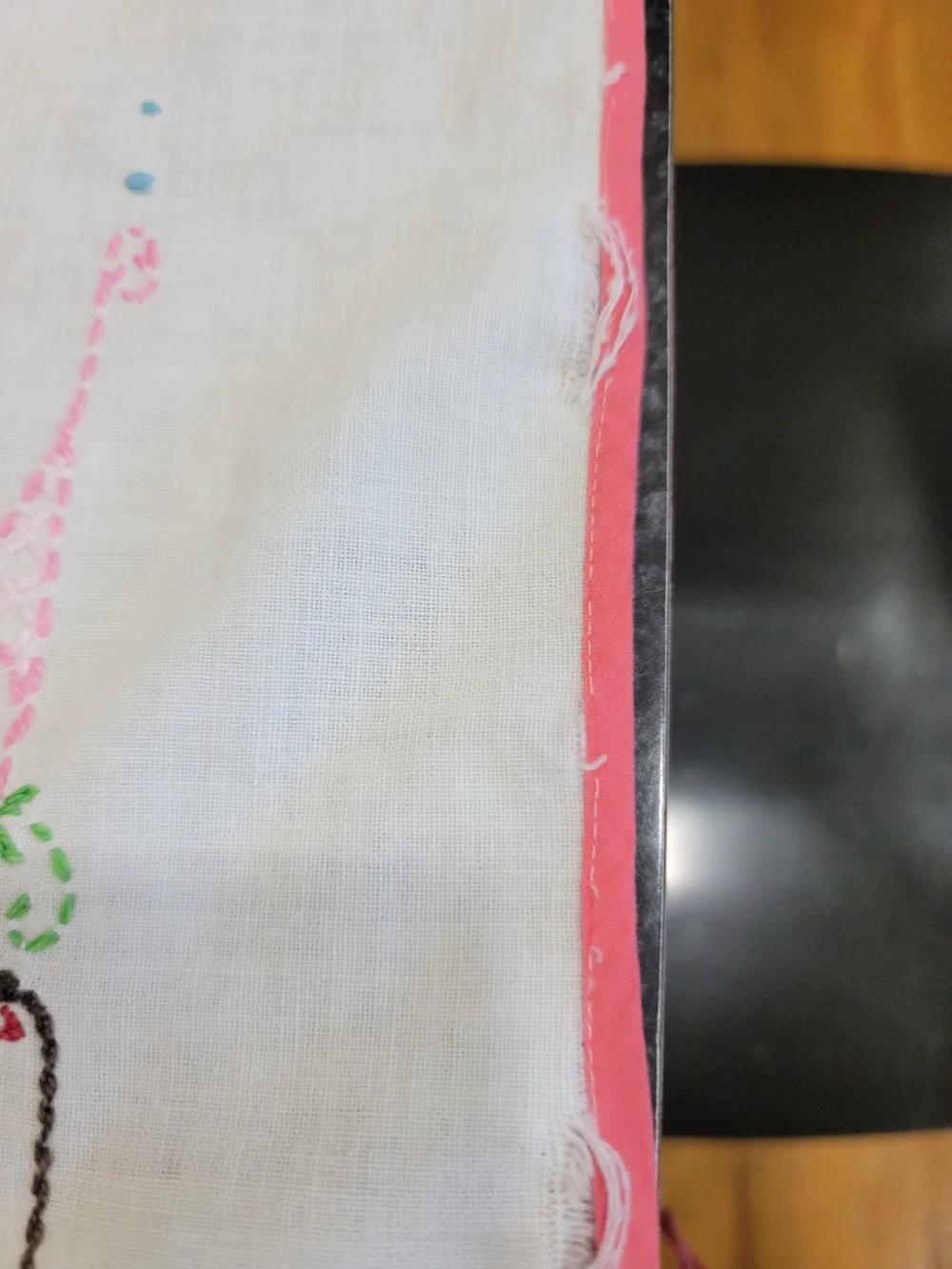 Vintage Hand Embroidered Card Table Cover Playing Cards Bridge Cloth Corner Ties